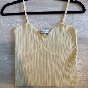 Bershka Light yellow tank top size medium